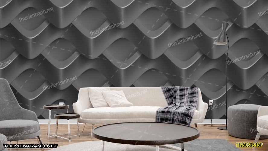 Tranh dán tường 3D trừu tượng- -TT250603-15P - Tranh tường chất lượng cao